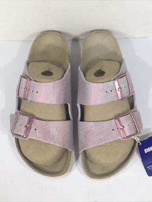 Birkenstock Women Size 7 Narrow Arizona Metallic Fuchsia Leather