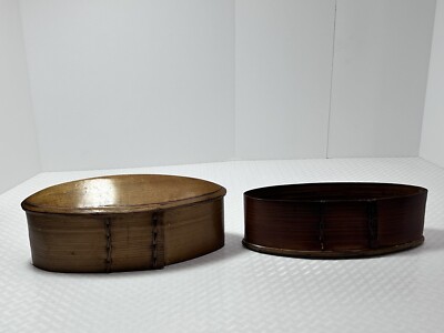 Thai AKHA Hill Tribe Bamboo Mulberry Wood Oval Tobacco Box 4.5”