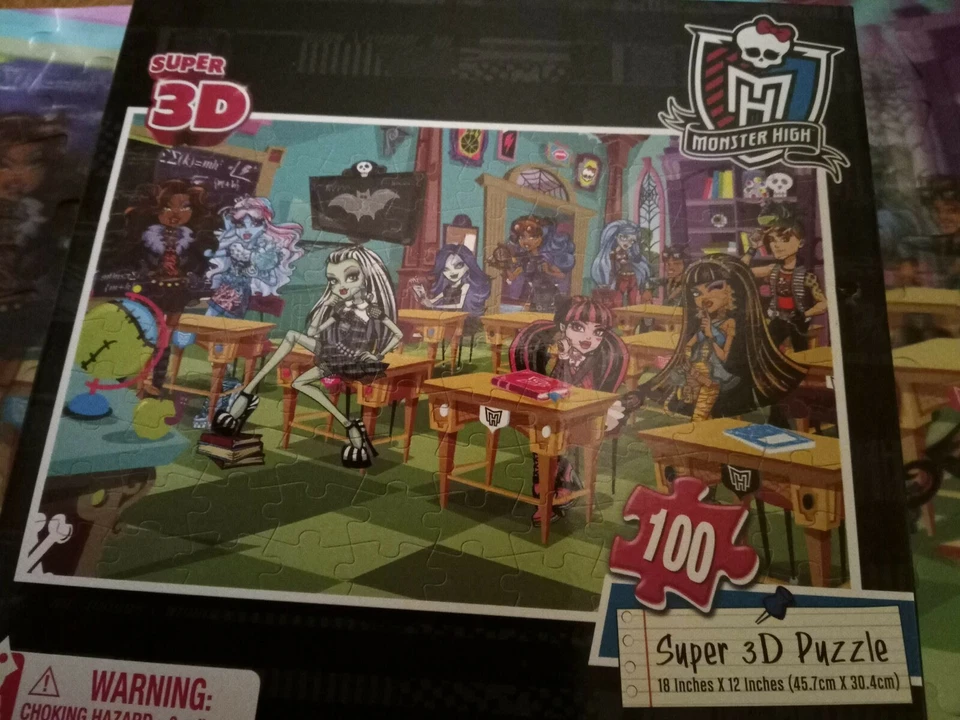 Quebra-cabeça lenticular Monster High Super 3D 12x18 100 peças - Imagem 3 de 4