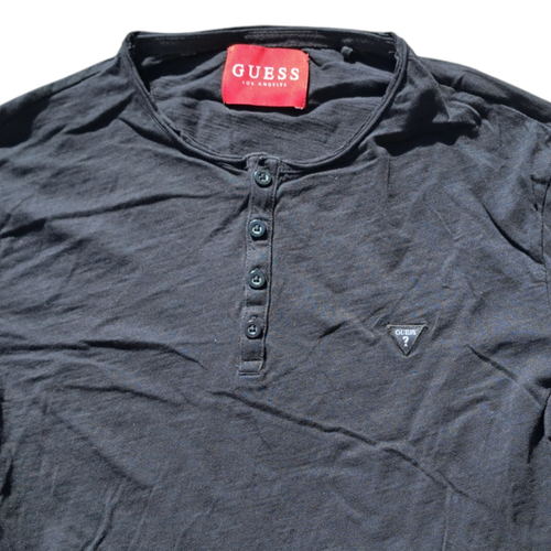 GUESS Tshirt Séraphin Manches Longues Noir avec Logo Petit Coton Taille L Robe M - Photo 2 sur 11