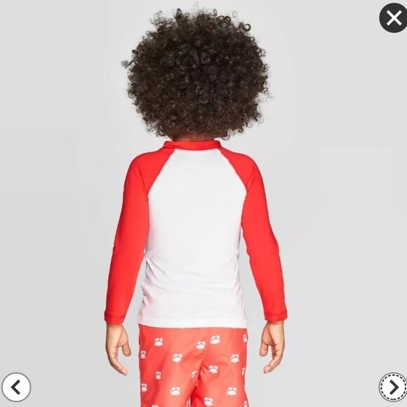 Cat & Jack ~ Toddler Size 2T ~ "Oh Say Can You Sea" ~ Swim ~ Rash Guard Shirt image 3