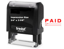 Trodat 4913 - PAID With area to write check  and Date 3/4" X 2" Impression