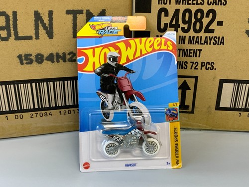 Hot Wheels HW450F #5/5 - Moto Motocross 1:64 | Édition Mainline 2024, Couleur Orange, Métal