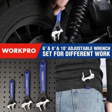 WORKPRO 3-piece Adjustable Wrench Set 6" & 8" & 10" Wrenches Metric & SAE Scales