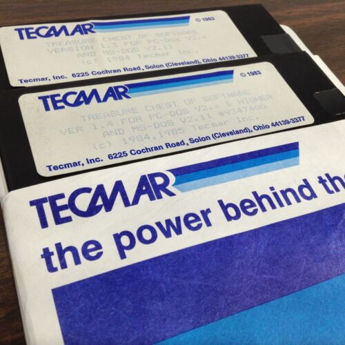 TECMAR Treasure Chest of Software - Vintage IBM PC DOS 5.25&#034; Floppy Disks 