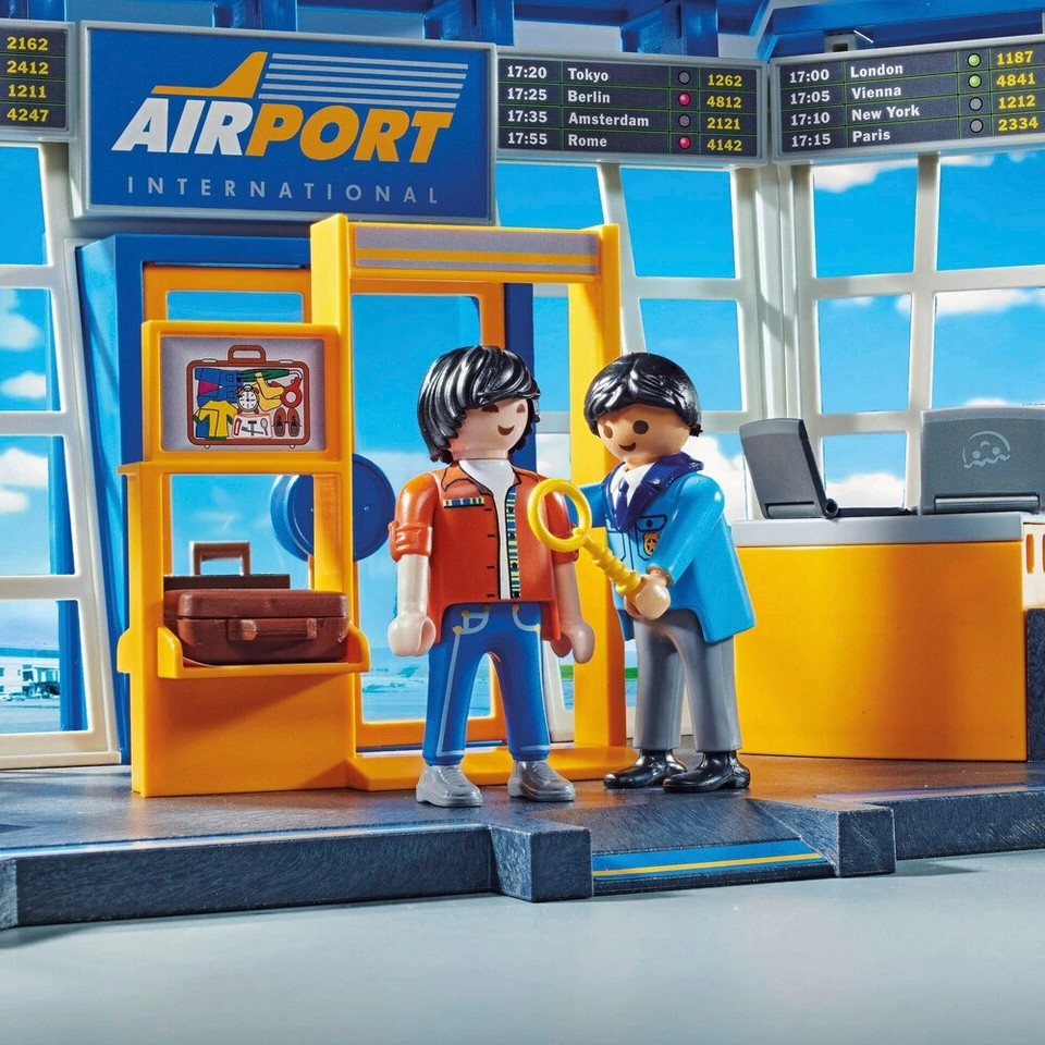 Aéroport Playmobil avec avion, tour de contrôle et accessoires Aéroport Playmobil avec avion, tour de contrôle et accessoires