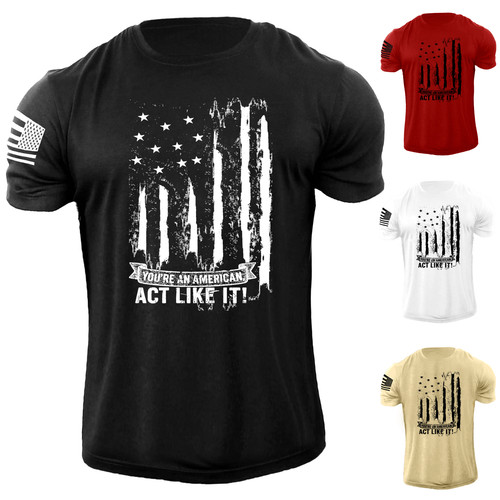 New Men's Distressed USA Flag T-Shirt Stylish Graphic Tee