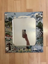 Stunning Vintage Handmade Wall Mirror With Unique Embroidered Scenery Design