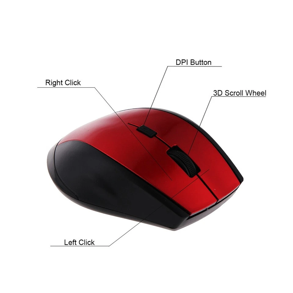 2.4Ghz Wireless Mouse Gamer for Computer PC Gaming Mouse for Windows Win 7/2000 - Image 4 of 4