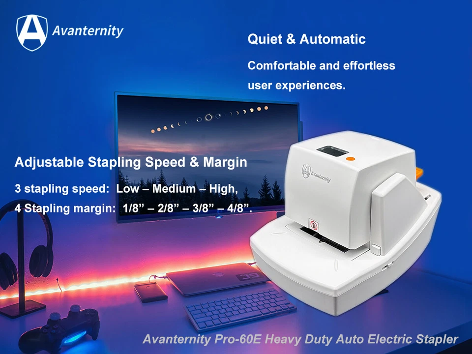 Avanternity Pro-60E Heavy Duty Auto Electric Stapler, 60 Sheet Capacity, Desktop - Image 4 of 4