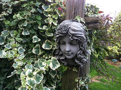 (NEW) Rose Girl Wall/Tree Plaque,Garden Ornament,Stone ornaments ~Stunning Girl~