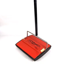 Bissell Gemini Carpet Floor Manual Push Sweeper - Needs Work - vintage red