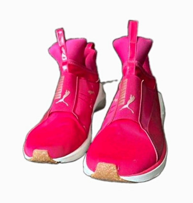 PUMA Fierce  Pink & White Slip-On High Top Athletic Sneakers  size 7.5