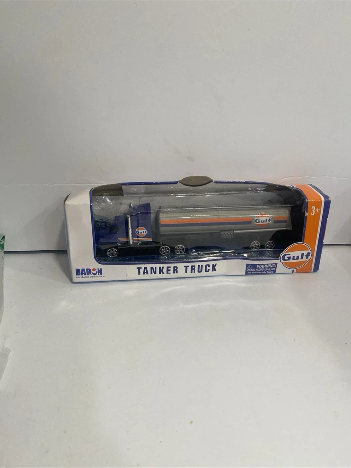 GULF TANKER 7" TRACTOR TANKER TRUCK MOTORMAX DARON TOYS DIECAST APPROX HO SCALE - Image 2 of 4