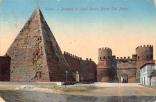 B365 Italy 1913 Roma Rome Piramide di Gaio Sestio Porta San Paolo postcard