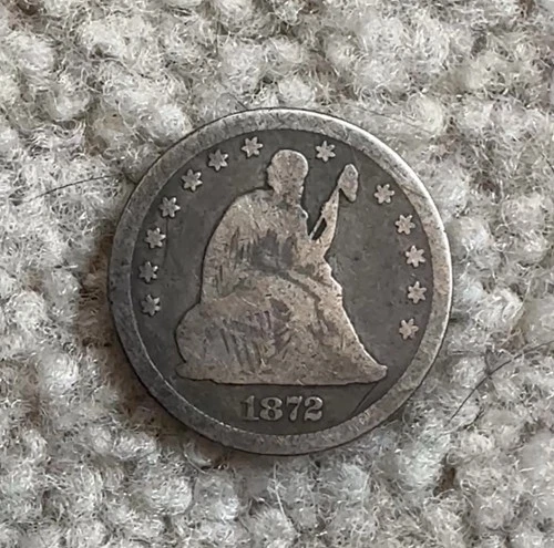 1872 ~ Seated Liberty Quarter ~ Rare KEY Date ~ FINE ~ Very LOW 182k mintage!!!