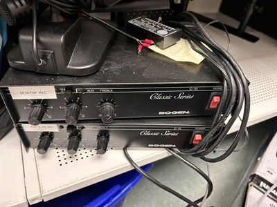 2 BOGEN C-10 Classic Series Public Address PA Amplifier 10 Watt AMP & Microphone