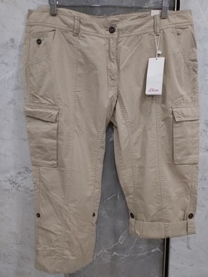 NEU S.OLIVER 4/5- Capri- Turn up Sommer- CARGO-Hose 46 FLARE hipster KrempelHOSE