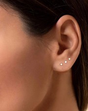 2mm ultra tiny dot studs - Teeny tiny triangle studs - Tiny circle stud earrings