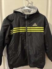 Retro VTG 90s Adidas Reversible Puffer Windbreaker Jacket Yellow Black Men Sz L