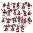Vintage Lot of 22 Fort Apache Indians Plastic Toy Figures Marx? Red Brown