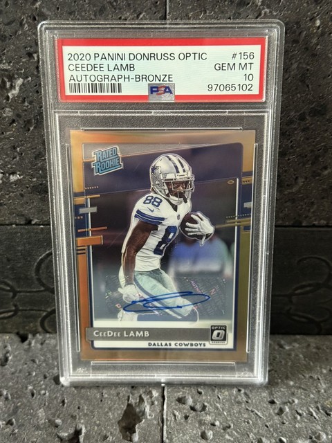 CeeDee Lamb 2020 Panini Donruss Optic Rated Rookie Autographs Bronze