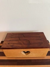 Signed Wooden Tongue Slit Drum 6 Tone Notes Maple Wood Box Padauk Wood Top