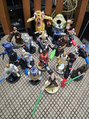 Lot Of 17 Attacktix Star Wars Luke, R2D2, Chewbacca, Jabba The Hut