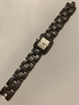 Anne Klein square face stainless steel watch silver tone NEEDS BATTERY