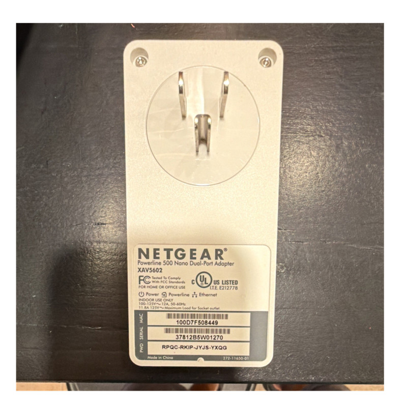 NETGEAR Powerline 500 Nano Dual-Port Adapter 500 Mbps Ethernet XAV5602