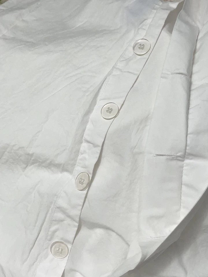 Pine Cone Hill Trio Duvet Cover Queen Size White Cotton Percale 94x94” EUC - Image 3 of 4