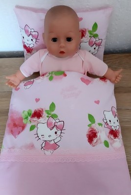 Hello Kitty Katze Puppenwagen Set 2-Teile NEU-  ideal f Wiege u Lauflernwagen