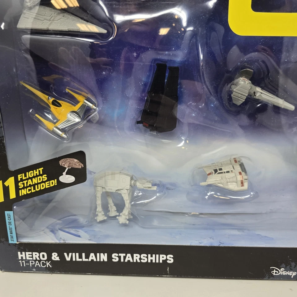 Star Wars Hero & Villain Starships 11 Pack Disney Mattel Hot Wheels Nuevo Foto 4 de 4