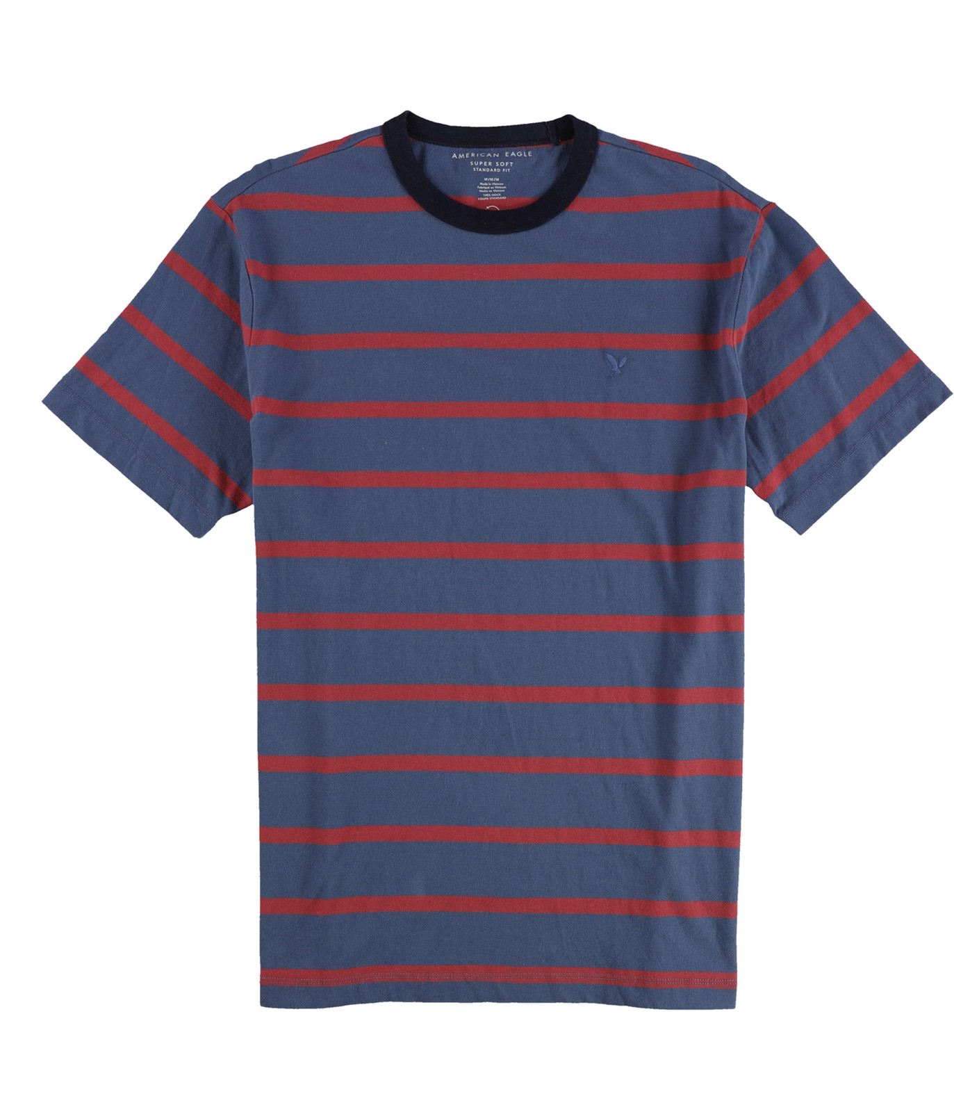 Мужская базовая футболка American Eagle в полоску YD Ringer синий Средний 4490₽
