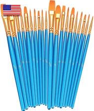 Paint Brushes Set, 2 Pack 20 Pcs Round-Pointed Tip Nylon Hair Artist Acrylic Pai
