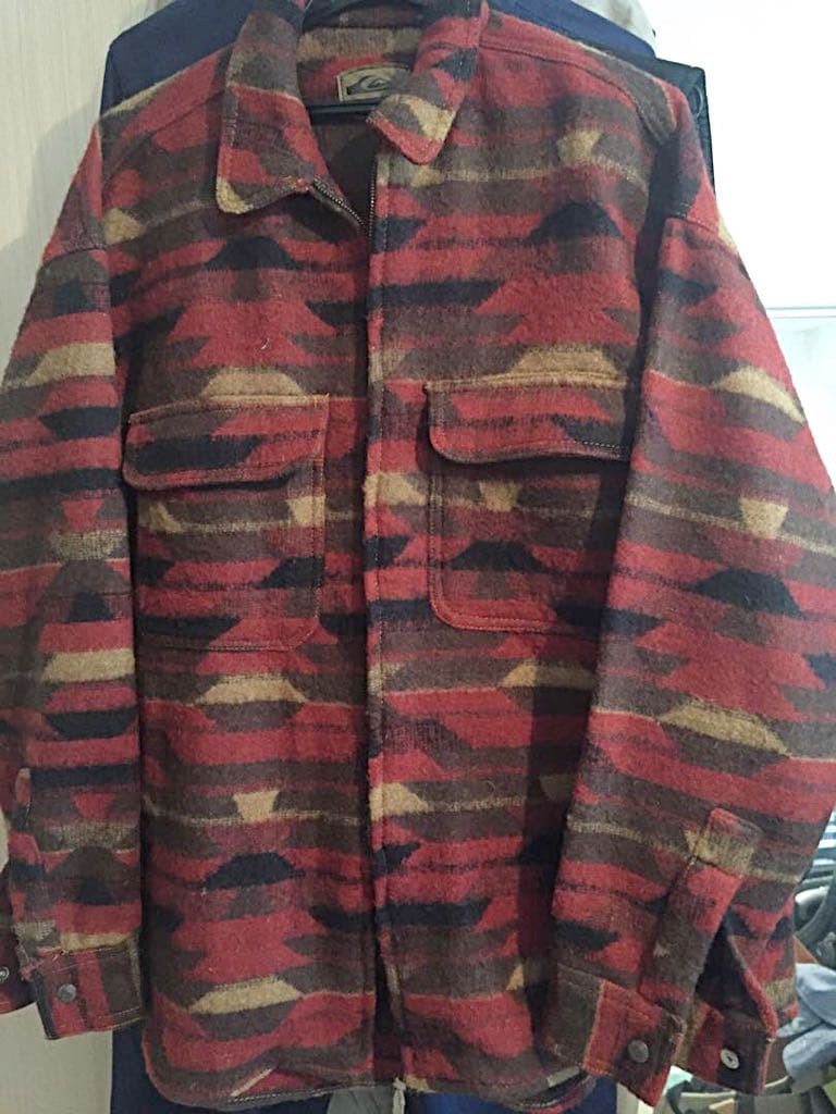 Quicksilver Wool Jacket Native American Pattern O… - image 1