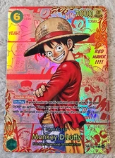 ART CARD One Piece Monkey D Luffy RED Manga Textured ENGLISH ~ misprint ART CARD