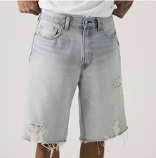 Levi's 469 Loose 12" Length Men's Shorts Call Me Distressed Light Wash NWT SALE