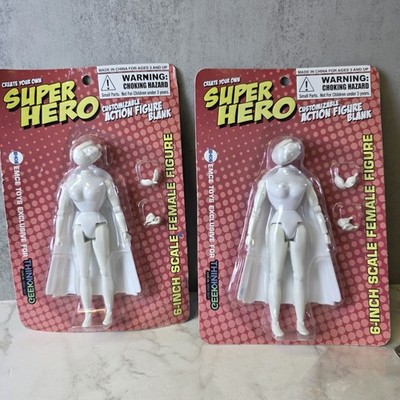 Create Your Own SUPER HERO - 6 inch Customizable Action Figure Blank - Female X2