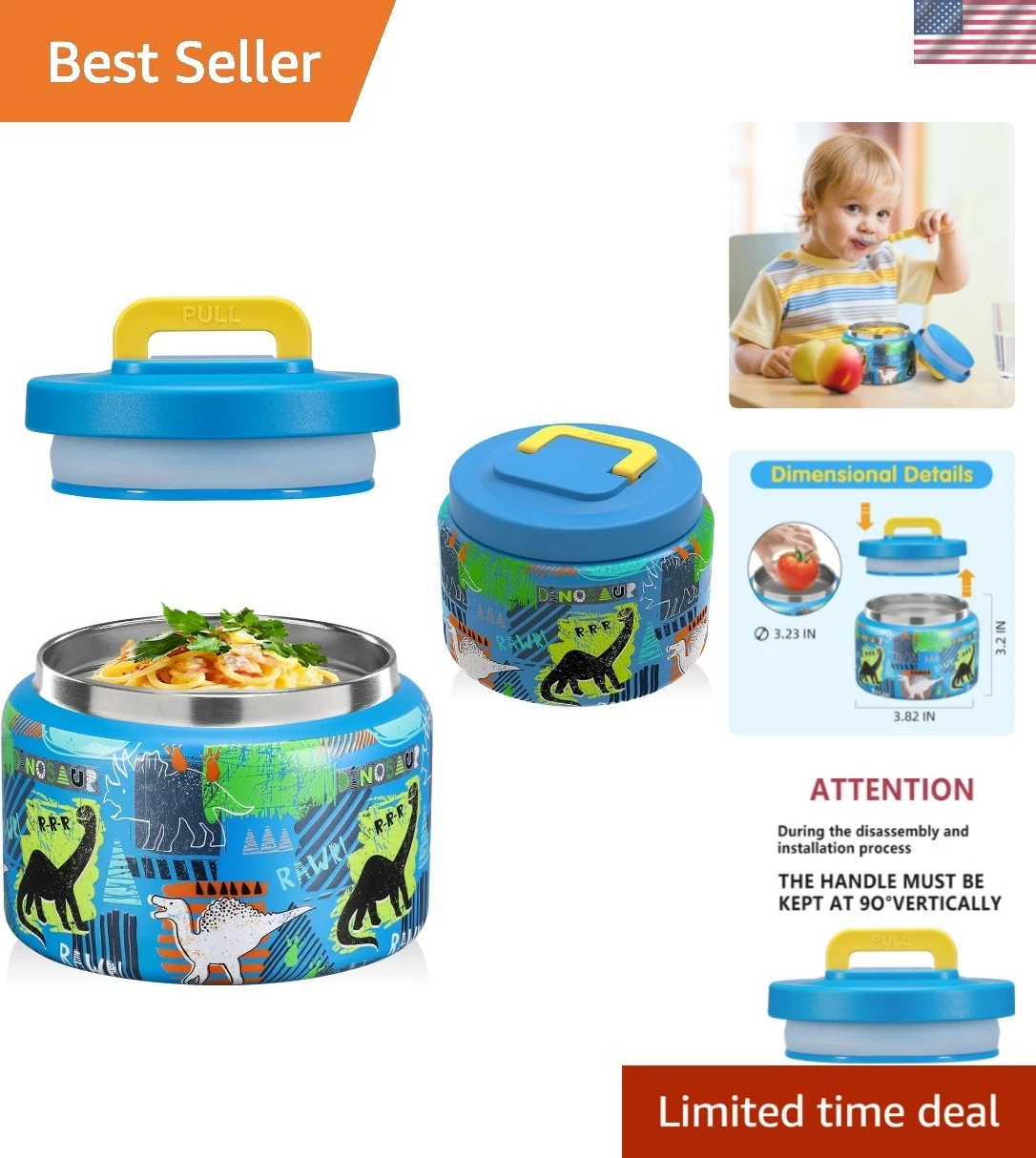 8 Oz Thermo Food Jar for Hot & Cold Food for Kids, Insulated Lunch Containers...