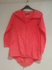 PRETTY ANORAK SHOWER PROOF PACK A MAC LONGLINE PINK SIZE XS 10 UK LADIES GIRLS