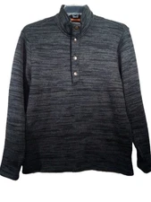 Magellan Outdoors Hunt Gear Mag Warmth Pullover Men L Loose Fit Black Gray Snap