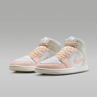 Jordan Air Jordan 1 Mid Men's Athletic Sneakers White/Guava Ice