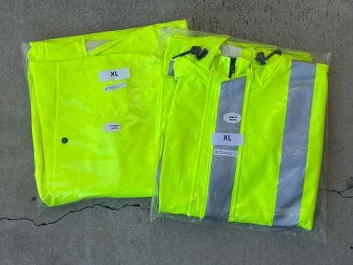  Bulwark Hi-Vis Rain Jacket JXN4YE and Overall BXN4YE.   SZ XL  PPE   New sealed - product listing photo