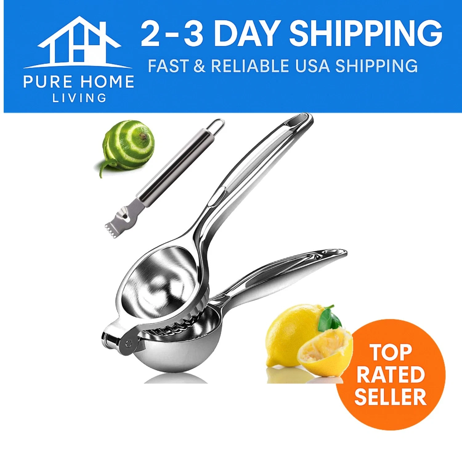 Portable Handheld Lemon Squeezer & Zester - Ideal for Fresh Juice Lovers
Opens in a new window or ta