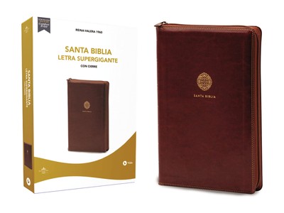Rvr60, Santa Biblia, Letra Supergigante, Leathersoft, Caf?, Con Cierre, Comfort