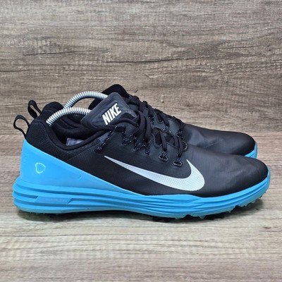 Nike Lunar Command 2 Men's Size 9.5 Black Blue Lunarlon Golf Shoes (849968-004)