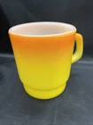 Anchor Hocking Fire King Coffee Mug Orange Yellow Ombre Stackable Vintage 1960s
