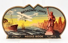 Vintage 30s Broadway Lights Needle Book Made in Germany NYC Statue Liberty