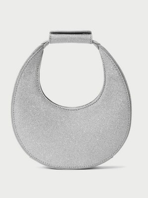 staud moon bag diamond silver
